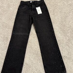 Zara rhinestone black jeans